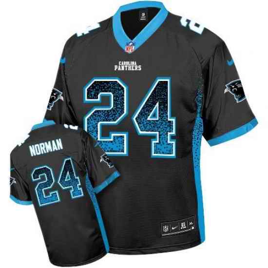 Nike Panthers #24 Josh Norman Black Team Color Mens Stitched NFL Elite Drift Fashion Jersey